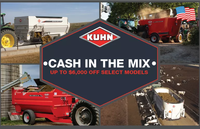 KUHN Cash in the Mix TMR mixer coupon savings program
