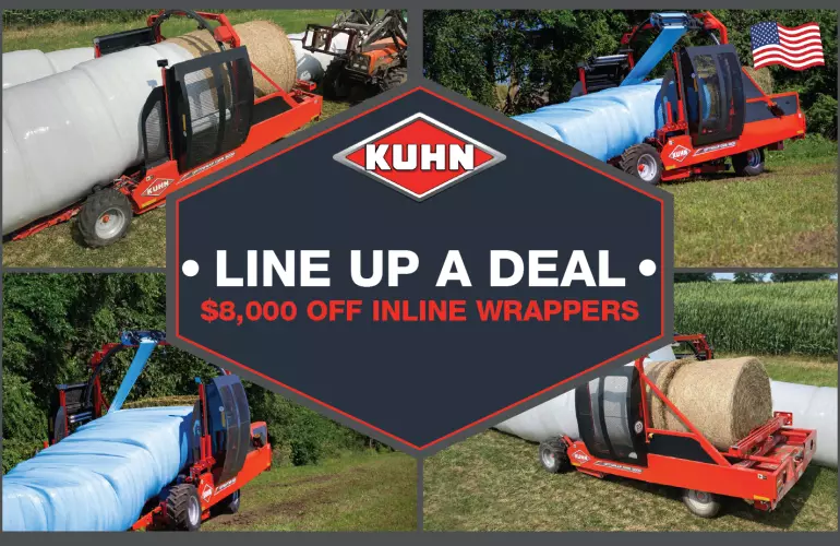 KUHN Line Up a Deal Savings on Inline Bale Wrappers