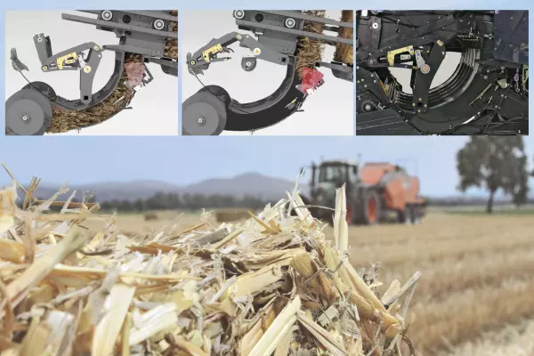 The pre-chamber system ensures consistently filled wads and results in heavy, square-edged bales.