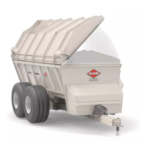 A SL 124 with a lid on the manure spreader.