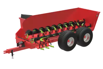 Illustration of the twin-auger design on the SL 100 Series manure spreaders.