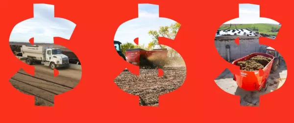 KUHN TMR mixers and manure spreaders in the shape of dollar signs
