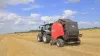 VB 3185 baler working in the field, baling straw