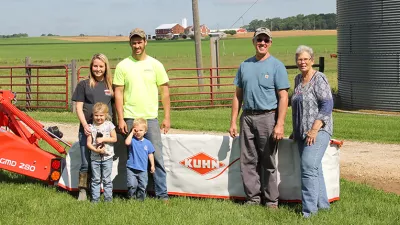 Photo of the BaseHoar family who won the first KUHN GMD Golden Giveaway contest.